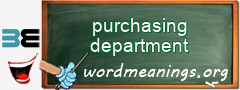 WordMeaning blackboard for purchasing department